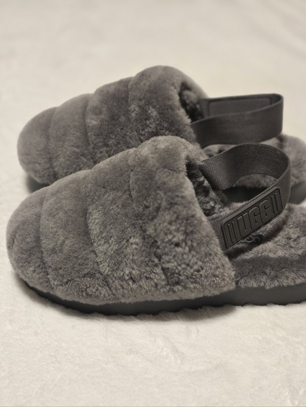 UGG Women's Super Fluff Slipper - Charcoal - Picture 9 of 11